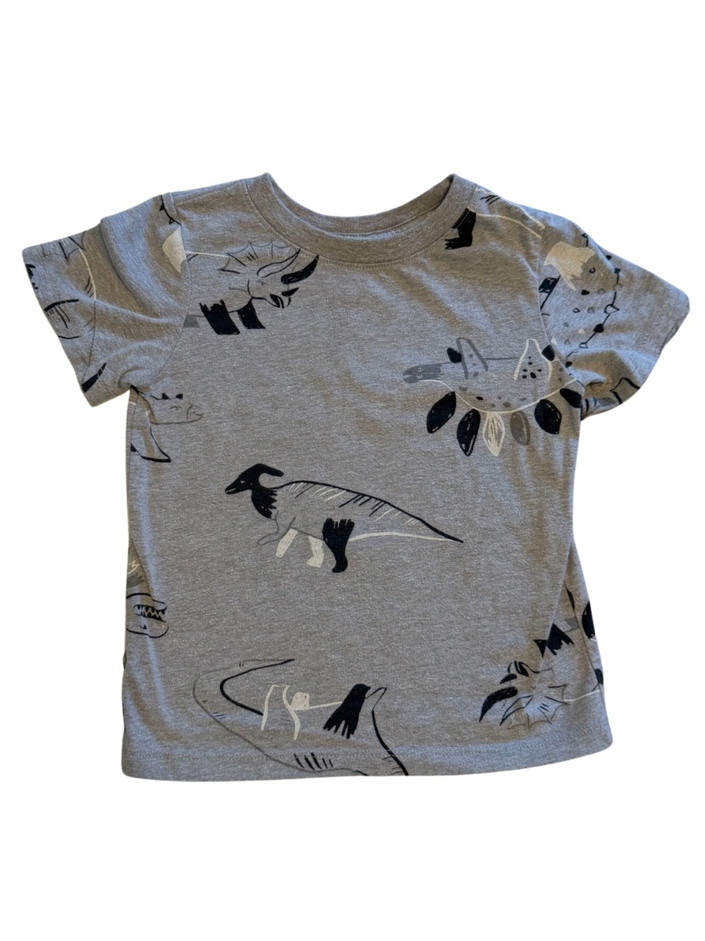 Cat & Jack - Dino Sketch AOP Short Sleeve Tee Heather Gray 2T